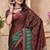 Maroon printed art silk designer pallu saree