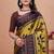 Mustard printed art silk designer pallu saree