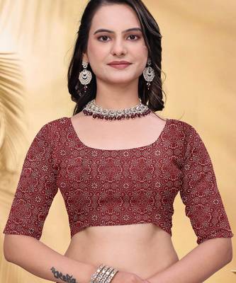 Black printed art silk designer pallu saree 5