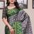Grey printed art silk designer pallu saree