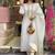 Women's white viscose sequin kurta set with embroidered chanderi silk dupatta