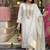 Women's white viscose sequin kurta set with embroidered chanderi silk dupatta