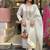 Women's white viscose sequin kurta set with embroidered chanderi silk dupatta