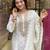 Women's white viscose sequin kurta set with embroidered chanderi silk dupatta