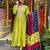 Lemon viscose chanderi sequin round neck kurta set with royal jacquard silk dupatta
