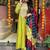 Lemon viscose chanderi sequin round neck kurta set with royal jacquard silk dupatta
