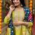 Lemon viscose chanderi sequin round neck kurta set with royal jacquard silk dupatta
