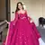 Pink georgette sequin embroidery kurta pant set with embroidered georgette dupatta