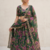 Green Taby Silk Printed With Beautiful Embroidery Sequins Work With Hand Real Mirror work Lehenga Set