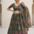 Green Taby Silk Printed With Beautiful Embroidery Sequins Work With Hand Real Mirror work Lehenga Set