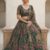 Green Taby Silk Printed With Beautiful Embroidery Sequins Work With Hand Real Mirror work Lehenga Set