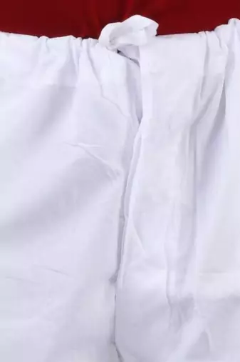 White plain cotton regular fit drawstring pyjama for men