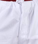 White plain cotton regular fit drawstring pyjama for men