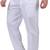 White plain cotton regular fit drawstring pyjama for men
