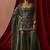 Olive green zari sequence embroidery work silk ready to wear sharara suit for women's