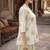 Blue printed cotton hip length short kurta