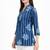 Blue printed cotton hip length short kurta
