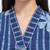 Blue printed cotton hip length short kurta