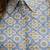 Blue  printed  cotton hip length full sleeves shirt