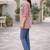 Lavender  printed cotton hip length short kurta