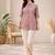 Lavender  printed cotton hip length short kurta