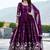 Purple color designer faux georgette sequins embroidered work readymade suit