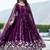Purple color designer faux georgette sequins embroidered work readymade suit