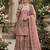 Pink color designer pure fendy silk sequins embroidered work readymade suit