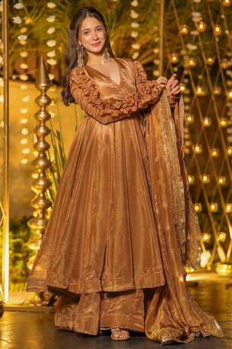 Chiku designer heavy fendy silk sequins embroidered work readymade suit