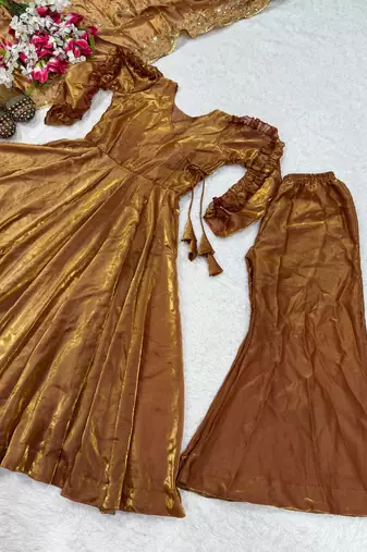 Chiku designer heavy fendy silk sequins embroidered work readymade suit