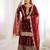 Maroon color designer fendy silk sequins embroidered work readymade suit
