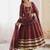 Maroon color designer cosmos gold silk lace work readymade suit