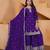 Purple designer chinon sequins embroidered work readymade suit