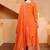 Orange designer chinon sequins embroidered work readymade suit