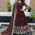 Maroon designer heavy faux georgette sequins embroidered work readymade suit