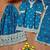 Blue designer chinon sequins embroidered work readymade suit