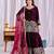 Wine designer pure heavy viscose velvet sequins embroidered work readymade suit