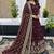 Maroon designer heavy faux georgette sequins embroidered work readymade suit