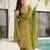 Green designer chinon zari & multi thread embroidered work readymade suit