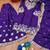 Purple designer chinon sequins embroidered work readymade suit