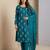Teal designer heavy chinon sequins embroidered work readymade suit