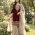 Maroon designer heavy gmy silk sequins embroidered work readymade suit
