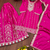 Pink designer chinon sequins embroidered work readymade suit