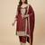 Maroon designer pure heavy chinon silk sequins embroidered work readymade suit