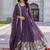 Purple designer fox georgette sequins embroidered work readymade suit