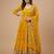 Yellow designer heavy faux georgette sequins embroidered work readymade suit