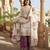White designer pure gmy silk sequins embroidered work readymade suit