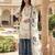 White designer pure gmy silk sequins embroidered work readymade suit