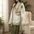 White designer pure gmy silk sequins embroidered work readymade suit