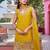 Yellow designer pure star georgette sequins embroidered work readymade suit